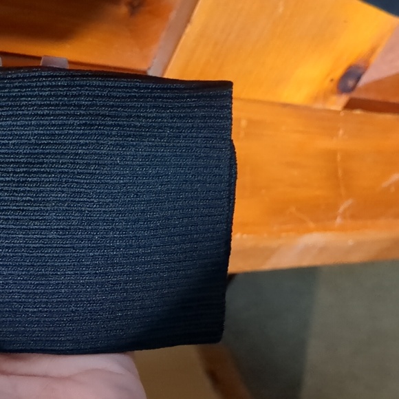 ZARA* round neck long sleeve side ruche rib knit body con dress - Picture 12 of 17